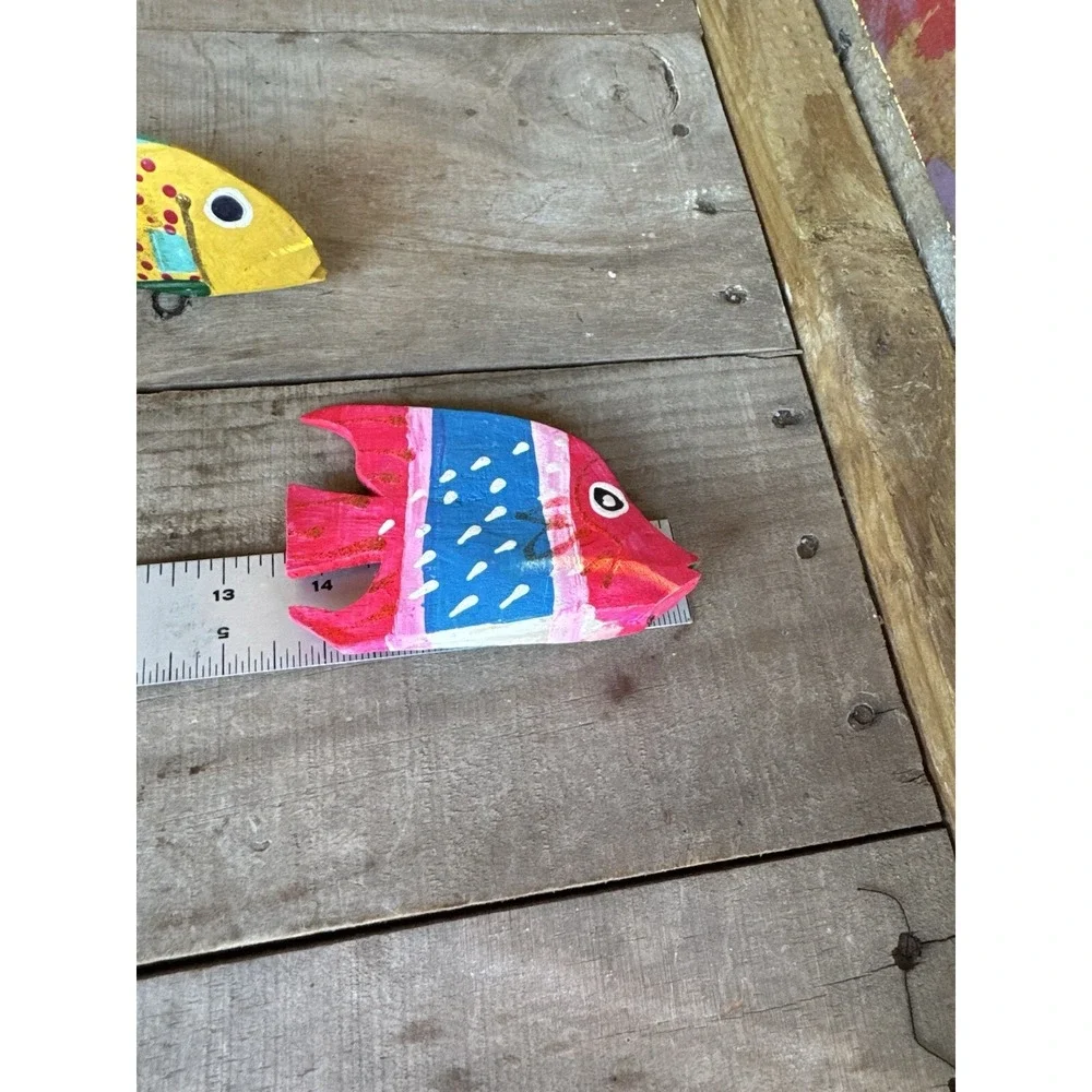 Vintage Wooden Hand Carved Hand Pained‎ Fish Decor Tropical Fish Decor